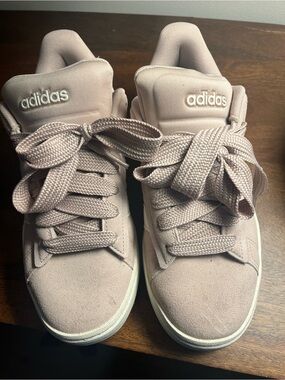 adidas Pastel Pink Suede-Look Sneakers